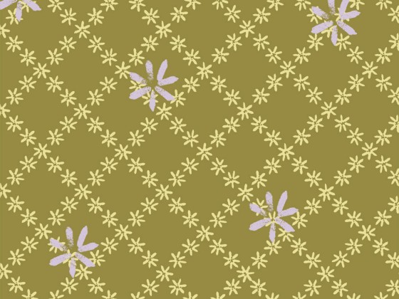 Stamp Flower Plaid, part of the Shasta Collection in Greenhouse from Lori Mason Design