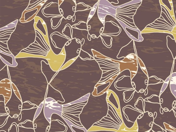 Sumi Koi-dark brown, part of the Kyoto Garden Collection in Tea House from Lori Mason Design