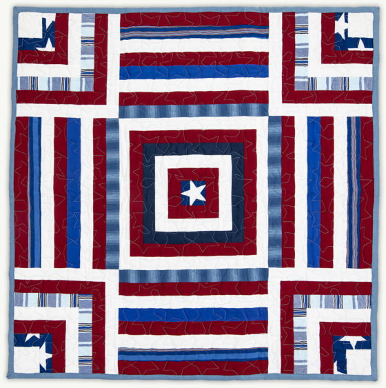 'James' Stars and Stripes', a memorial quilt designed by Lori Mason