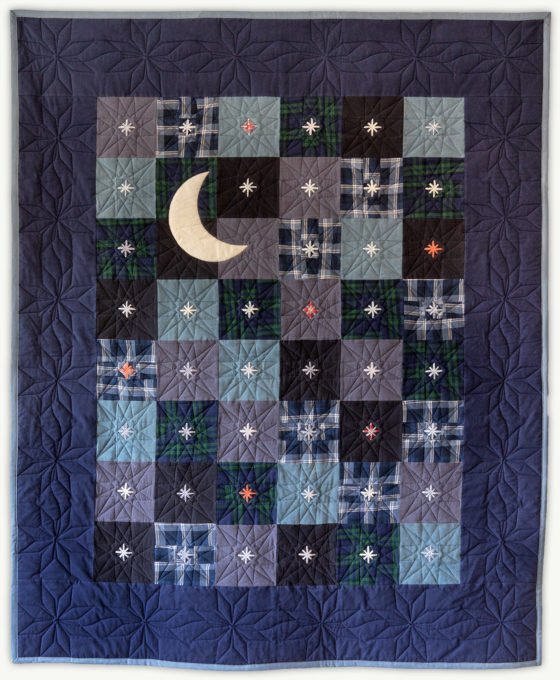 'Fly Me to the Moon', a memorial quilt designed by Lori Mason