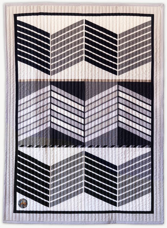 'Joe's Badge 3', a memorial quilt designed by Lori Mason