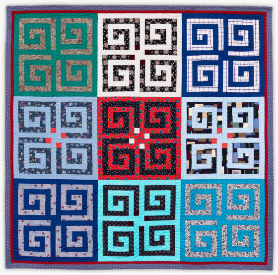 'Ellie's Spirals', a memorial quilt designed by Lori Mason